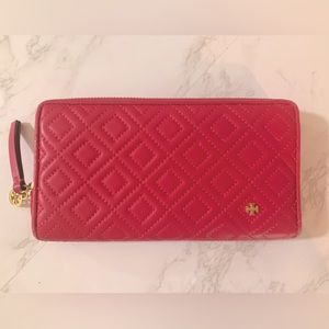 Red TORY BURCH Long Zip Wallet